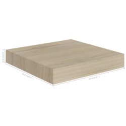 Flytende vegghyller 2 stk eik 23×23,5×3,8 cm MDF