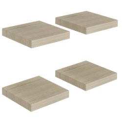 Flytende vegghyller 4 stk eik 23×23,5×3,8 cm MDF