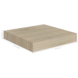 Flytende vegghyller 4 stk eik 23×23,5×3,8 cm MDF