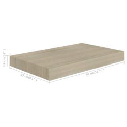 Flytende vegghyller 2 stk eik 40x23x3,8 cm MDF