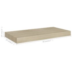 Flytende vegghylle eik 50x23x3,8 cm MDF