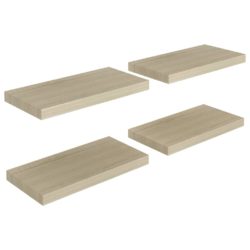 Flytende vegghyller 4 stk eik 50x23x3,8 cm MDF