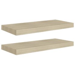 Flytende vegghyller 2 stk eik 60×23,5×3,8 cm MDF