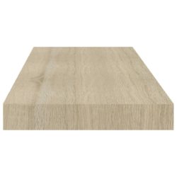 Flytende vegghyller 2 stk eik 60×23,5×3,8 cm MDF