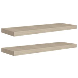 Flytende vegghyller 2 stk eik 80×23,5×3,8 cm MDF