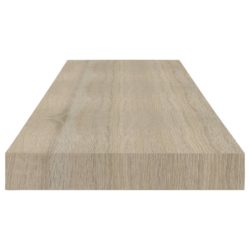 Flytende vegghyller 2 stk eik 80×23,5×3,8 cm MDF