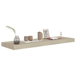 Flytende vegghyller 2 stk eik 80×23,5×3,8 cm MDF