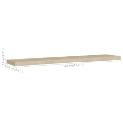 Flytende vegghyller 2 stk eik 120×23,5×3,8 cm MDF