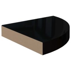 Flytende vegghylle høyglans svart 25x25x3,8 cm MDF