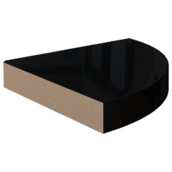 Flytende vegghyller 2 stk høyglans svart 25x25x3,8 cm MDF