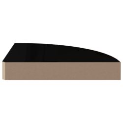 Flytende vegghyller 2 stk høyglans svart 25x25x3,8 cm MDF