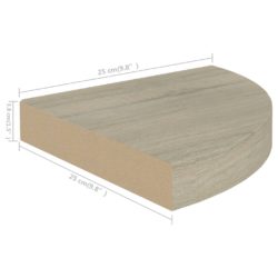 Flytende vegghyller 2 stk eik 25x25x3,8 cm MDF