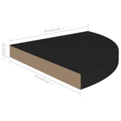 Flytende vegghyller 2 stk svart 35x35x3,8 cm MDF