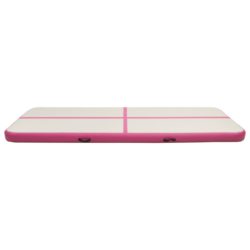 Oppblåsbar gymnastikkmatte med pumpe 300x100x15 cm PVC rosa