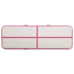 Oppblåsbar gymnastikkmatte med pumpe 300x100x15 cm PVC rosa