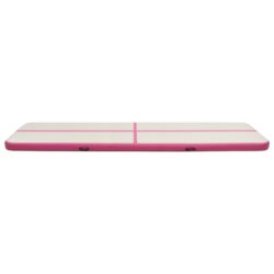 Oppblåsbar gymnastikkmatte med pumpe 600x100x15 cm PVC rosa