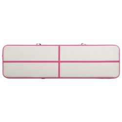 Oppblåsbar gymnastikkmatte med pumpe 700x100x15 cm PVC rosa