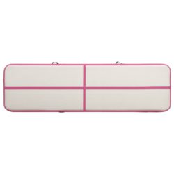 Oppblåsbar gymnastikkmatte med pumpe 600x100x20 cm PVC rosa