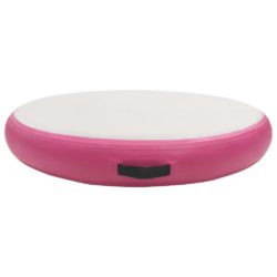 Oppblåsbar gymnastikkmatte med pumpe 100x100x10 cm PVC rosa