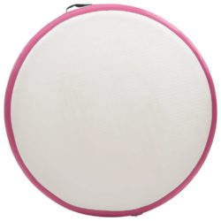 Oppblåsbar gymnastikkmatte med pumpe 100x100x10 cm PVC rosa