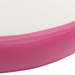 Oppblåsbar gymnastikkmatte med pumpe 100x100x10 cm PVC rosa