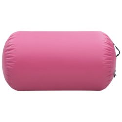 Oppblåsbar gymnastikkrull med pumpe 100×60 cm PVC rosa