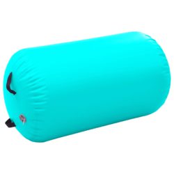 Oppblåsbar gymnastikkrull med pumpe 100×60 cm PVC grønn