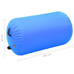 Oppblåsbar gymnastikkrull med pumpe 100×60 cm PVC blå