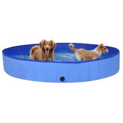 Sammenleggbart hundebasseng blå 200×30 cm PVC