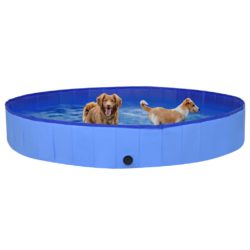 Sammenleggbart hundebasseng 300×40 cm blå PVC