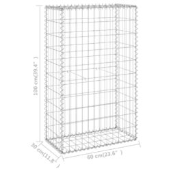 Gabion med dekker galvanisert stål 60x30x100 cm