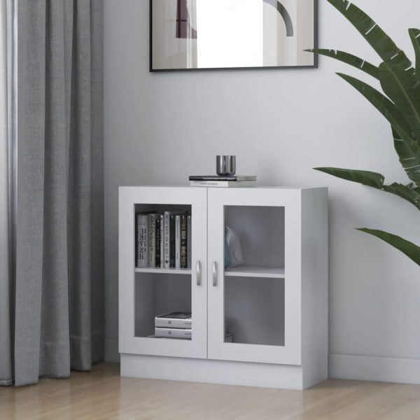 Vitrine hvit 82,5×30,5×80 cm konstruert tre