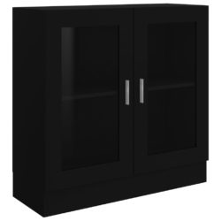 Vitrine svart 82,5×30,5×80 cm konstruert tre