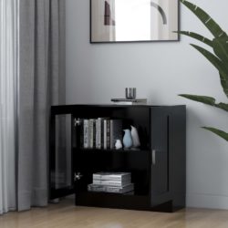 Vitrine svart 82,5×30,5×80 cm konstruert tre