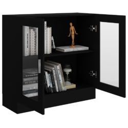 Vitrine svart 82,5×30,5×80 cm konstruert tre