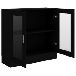 Vitrine svart 82,5×30,5×80 cm konstruert tre