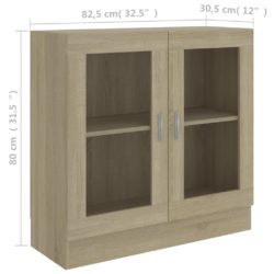 Vitrine sonoma eik 82,5×30,5×80 cm konstruert tre