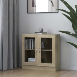 Vitrine sonoma eik 82,5×30,5×80 cm konstruert tre