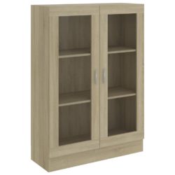 Vitrine sonoma eik 82,5×30,5×115 cm konstruert tre