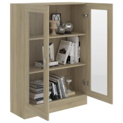 Vitrine sonoma eik 82,5×30,5×115 cm konstruert tre