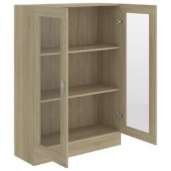 Vitrine sonoma eik 82,5×30,5×115 cm konstruert tre