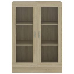 Vitrine sonoma eik 82,5×30,5×115 cm konstruert tre