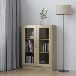 Vitrine sonoma eik 82,5×30,5×115 cm konstruert tre