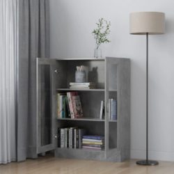 Vitrine betonggrå 82,5×30,5×115 cm konstruert tre