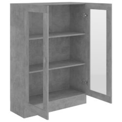 Vitrine betonggrå 82,5×30,5×115 cm konstruert tre