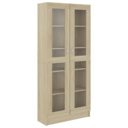 Vitrine sonoma eik 82,5×30,5×185,5 cm konstruert tre