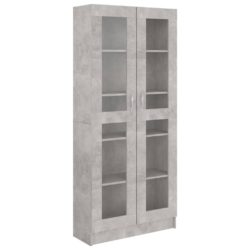 Vitrine betonggrå 82,5×30,5×185,5 cm konstruert tre