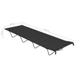 Campingseng 180x60x19 cm oxfordstoff og stål svart