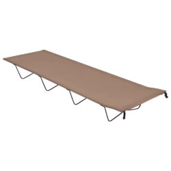 Campingseng 180x60x19 cm oxfordstoff og stål gråbrun