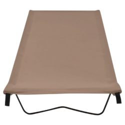 Campingsenger 2 stk 180x60x19 cm oxfordstoff og stål gråbrun